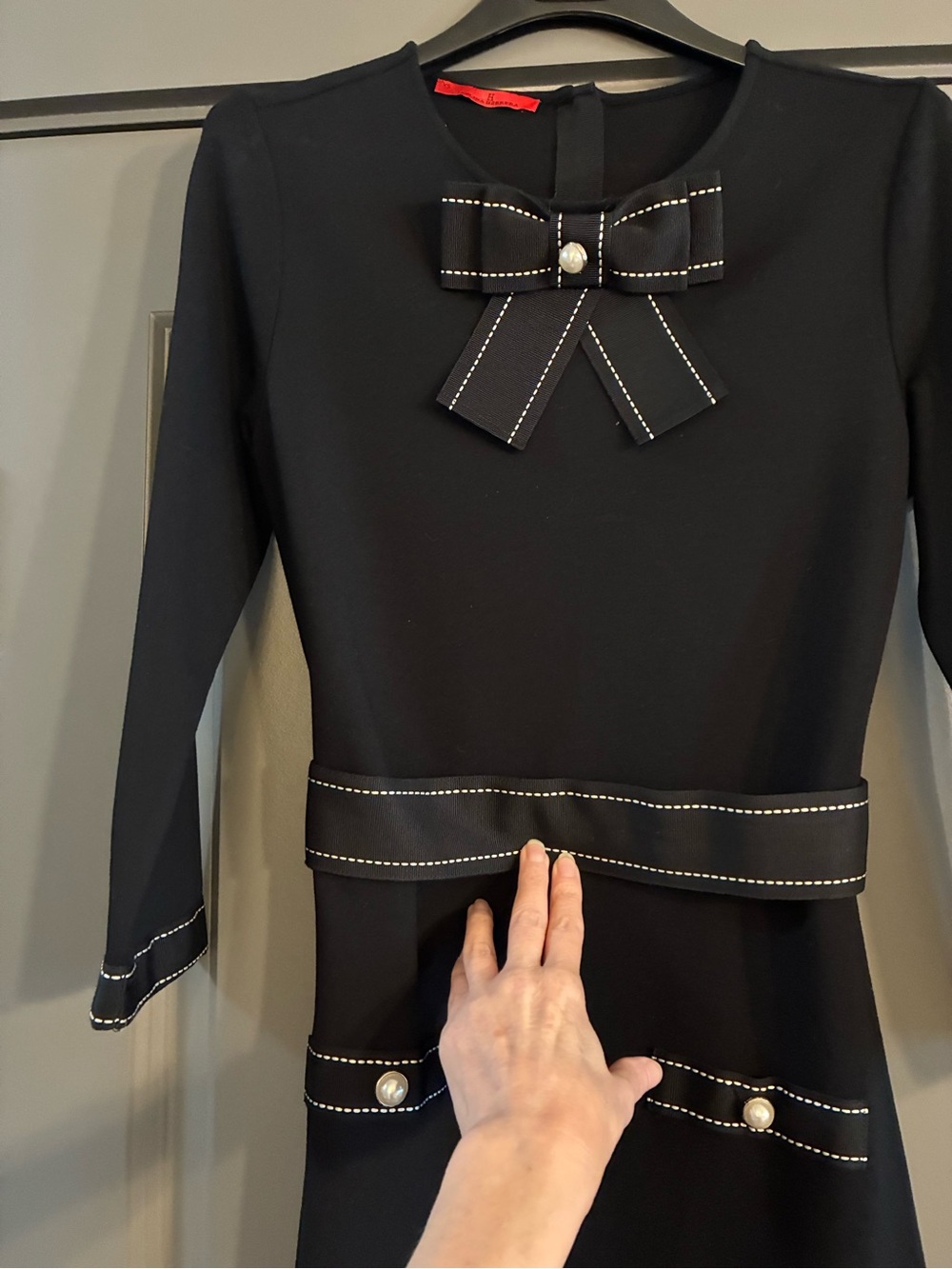 CH Carolina Herrera Black Dress with Bow Detachable Ribbon 🎀 Belt